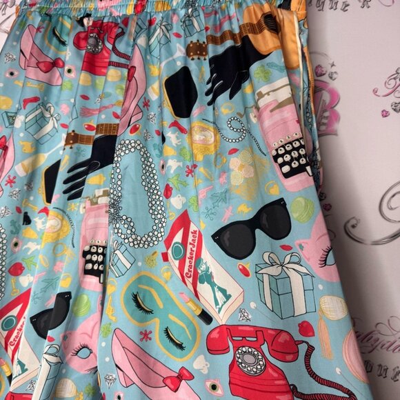 Karen mabon pants pj Colorful Cat Print Pajama Pants gummy bears pearls phone - Picture 12 of 16